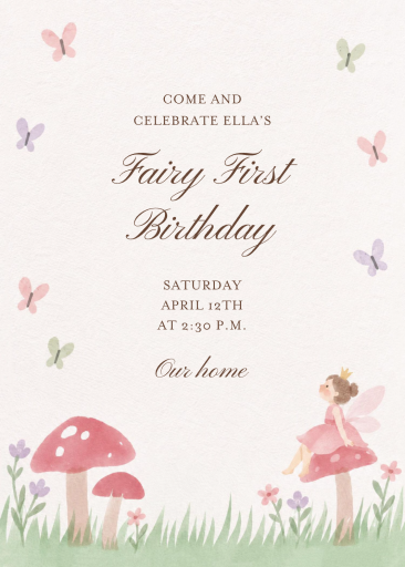 Fairy Mushroom Garden Invitation