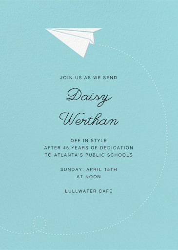 Paper Plane - Invitation by Paperless Post