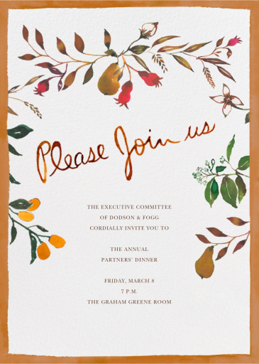 Harvest Market (Tall) - Business Dinner Invitation by Happy Menocal
