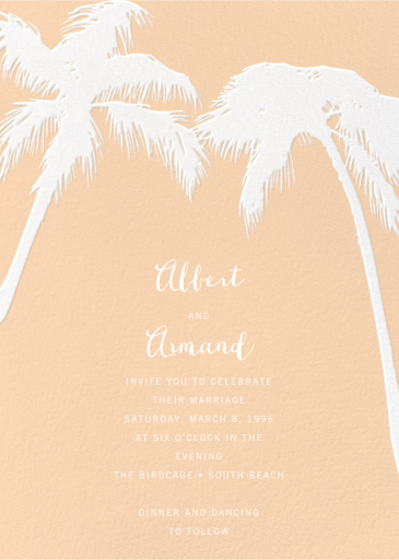 Tropical Palm - Invitación a una fiesta en la playa de Paperless Post