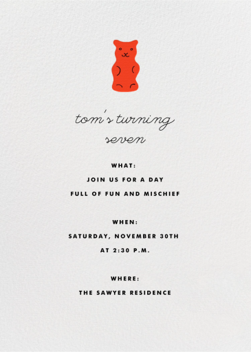 Candy Party - Birthday Invitation by The Indigo Bunting - Back