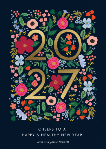 Floral Gold 2027 Invitation