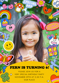 Party Stickers - Birthday Invitation by Min Heo