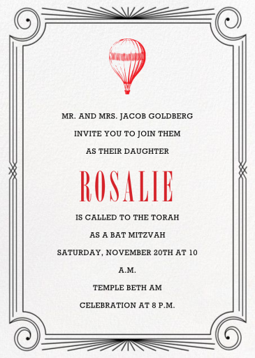 In Eighty Days - Bar & Bat Mitzvah Invitation by Paperless Post