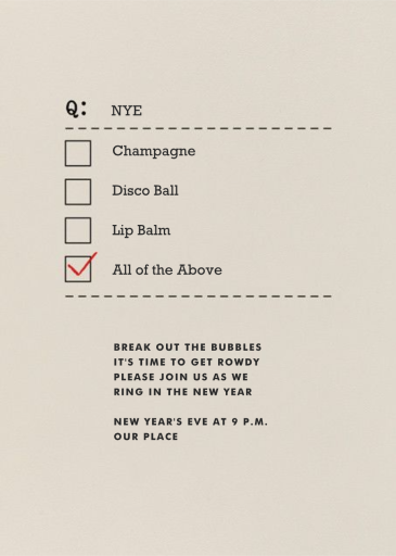 All of the Above - New Year's Card by Paperless Post