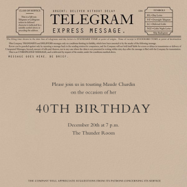 Telegram - Birthday Invitation by Paperless Post