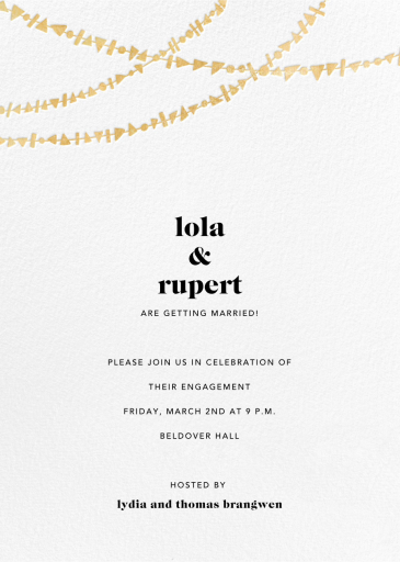 Streamer Shapes (Tall) - Engagement Party Invitation by Paperless Post