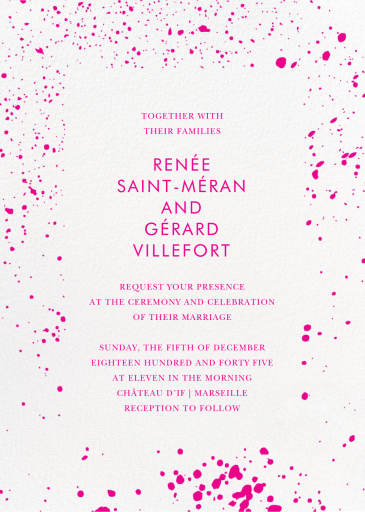 Splatter Cloth I - Wedding Invitation by Paperless Post