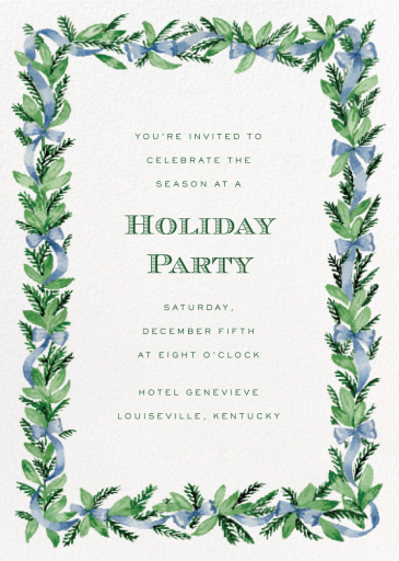 Blue Pines (Sally King McBride) - Holiday Party Invitation by Dogwood Hill