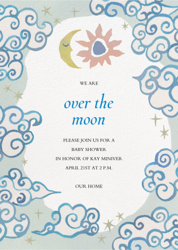 Cloudy Night - Baby Shower Invitation by Happy Menocal
