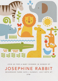 Safari Parade Invitation - Baby Shower Invitation by Petit Collage
