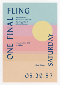 Sunset Stripes - Bachelorette Party Invitation by Gold Rush Paper