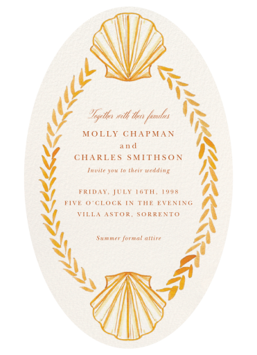 Golden Hour Shells - Wedding Invitation by Ten Story Stationery
