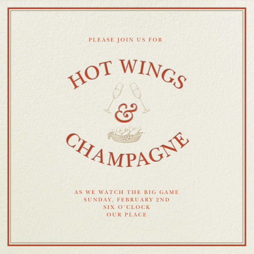 Chicken Wings - Housewarming Invitation by Derek Blasberg