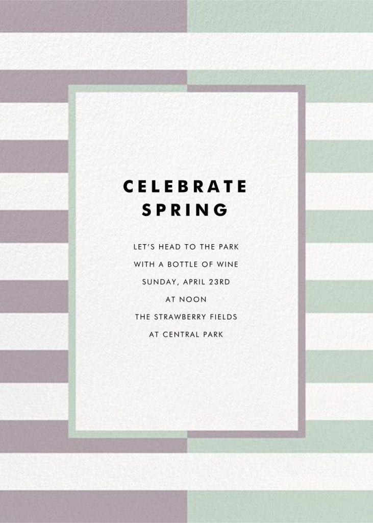 Colorblocked Stripes | Send online instantly | RSVP tracking