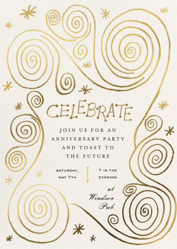 Celebratory Swirls - Business Greeting Card by Bernard Maisner