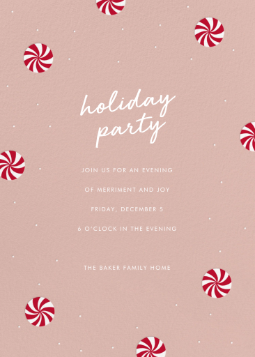 Peppermint Candy Holiday Invitation