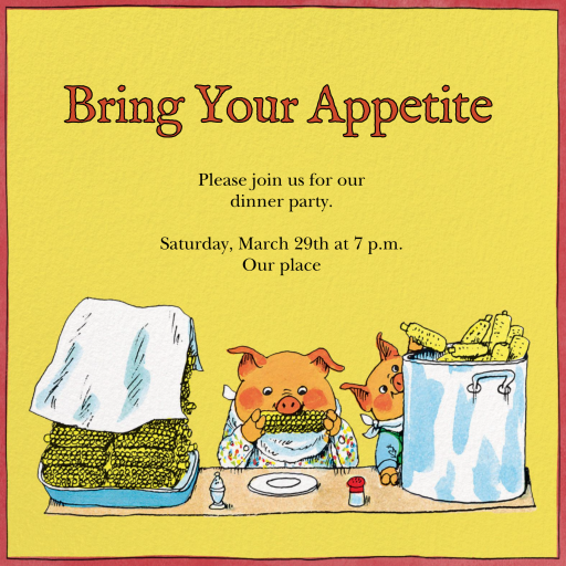 Pig Out Party - Invitation by Richard Scarry