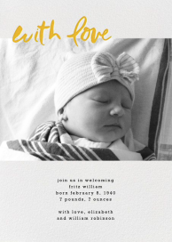 With Love From Baby (Tall) - Announcement by Linda and Harriett