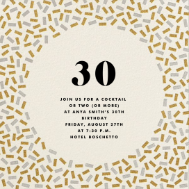 Gold & Silver Confetti - Birthday Invitation by The Indigo Bunting