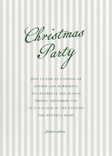Pale Stripes Christmas - Party Invitation by Sugar Paper