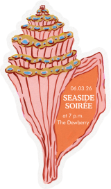Pink Seashell Illustration Invitation