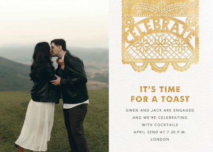 Photo Gold Papel Picado Invitation