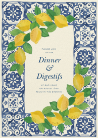 Amalfi Lemons Blue Tile - Party Invitation by Paperless Post