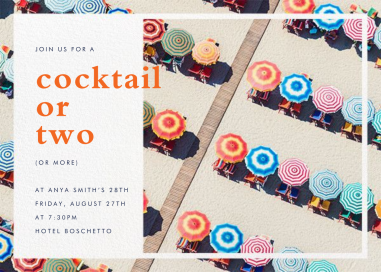 Rainbow Umbrellas - Birthday Invitation by Gray Malin