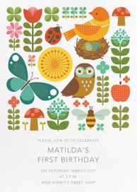 Garden Portrait - First Birthday Invitation by Petit Collage