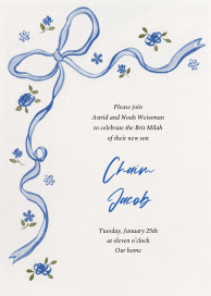 Rosy Bow - Bris/Baby Naming Invitation by Paperless Post