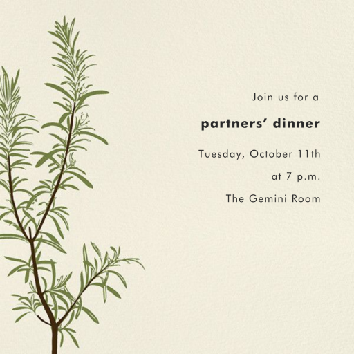 Rosemary - Business Dinner Invitation by Paperless Post