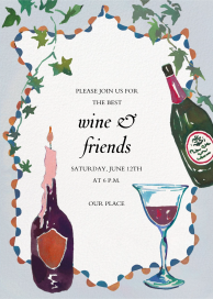 Wine and Vines - Cocktail Party Invitation by Happy Menocal