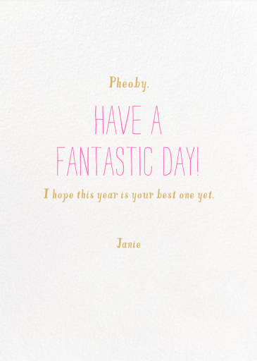 Worldly Birthday by Mr. Boddington's Studio - Back