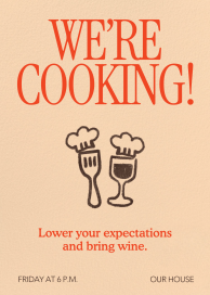 Cooking Chef Hat Doodle Invitation