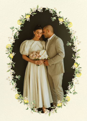 Citrus and Petals Photo - Invitation by  Monique Lhuillier