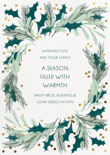 Loose Wreath - Business Holiday Card by Paperless Post