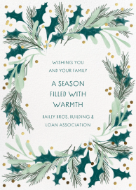 Loose Wreath - Business Holiday Card by Paperless Post
