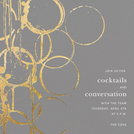 Metallic Circles Watermark - Cocktail Party Invitation by Kelly Wearstler