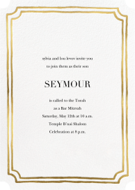 Double Border Indented Corners - Bar & Bat Mitzvah Invitation by Sugar Paper