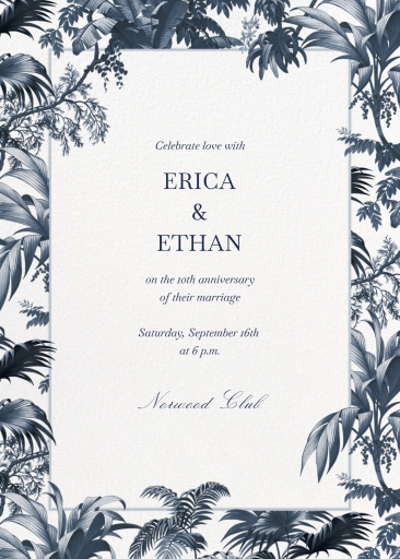 Foliage Frame - Anniversary Invitation by Oscar de la Renta
