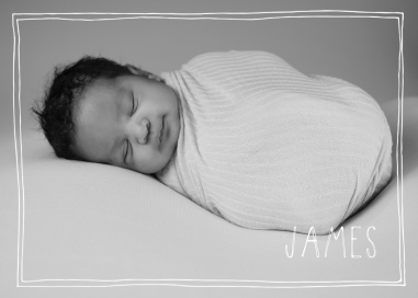 Double Hand Drawn Bordered - Birth Announcement by Linda and Harriett