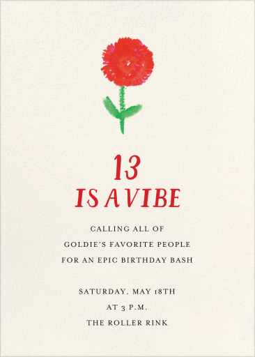 Photo Painted Floral Invitation - Back