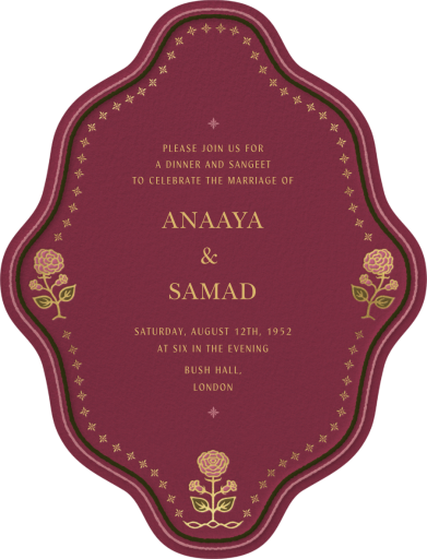 Gulab Border - Indian Wedding Invitation by Chand Sitara