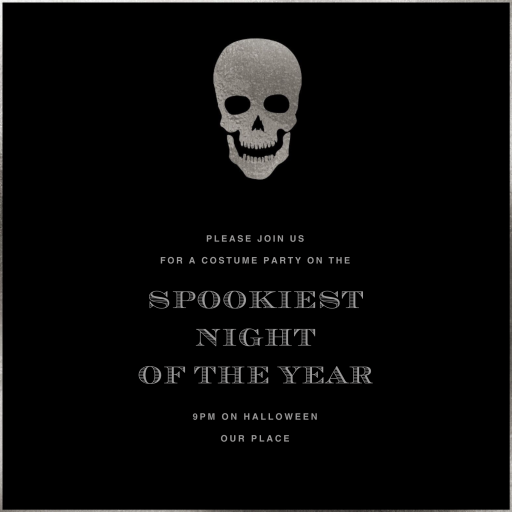 Silver Skull Illustration Invitation