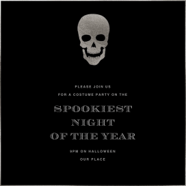 Minimalist Silver Skull Invitation