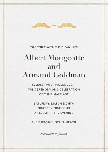Lips and Stache (Wedding) - Wedding Invitation by Jonathan Adler