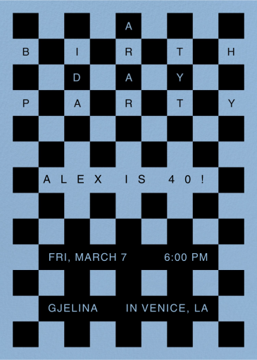 Checkered - Birthday Invitation by Goods Gang