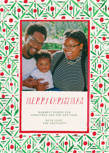 Red and Green Pattern Photo - Christmas Card by Mr. Boddington's Studio