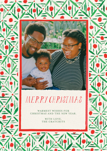 Red and Green Pattern Photo - Holiday Card by Mr. Boddington's Studio